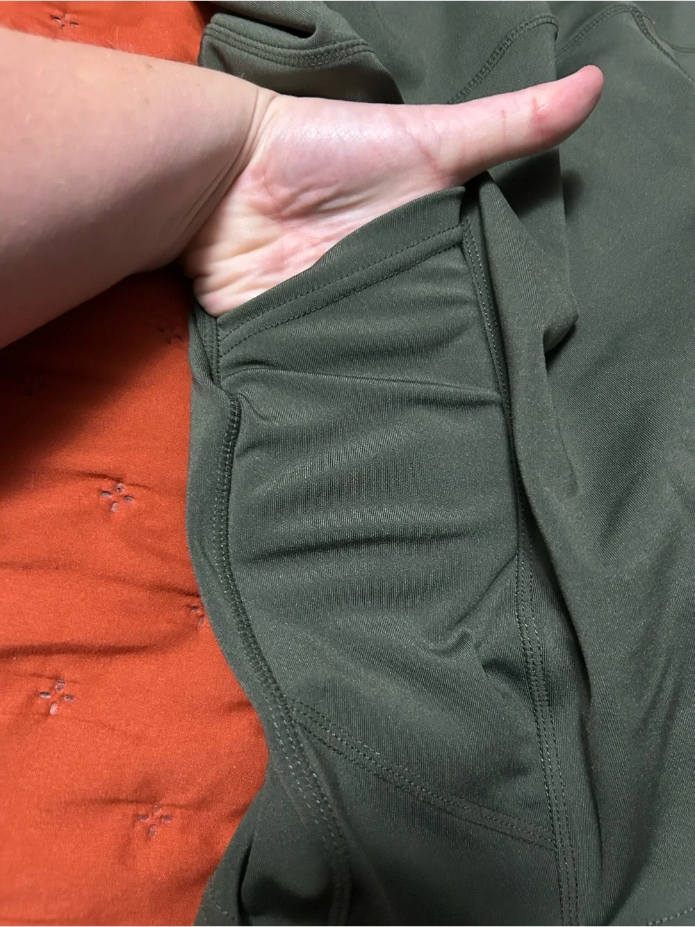 Plus size Olive Green High-Waist Bike Shorts 3X